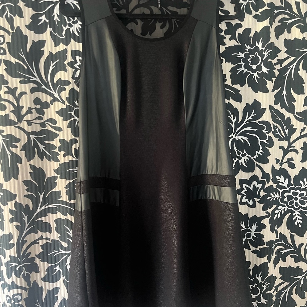 Sleeveless Black Midi Dress with Panel Detail